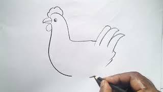 how to draw hen drawing easy step by step@Aarav  Drawing Creative