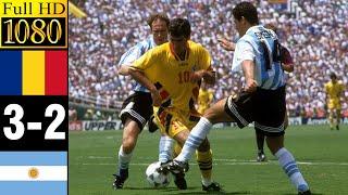 Romania 3-2 Argentina World Cup 1994  Full highlight  1080p HD