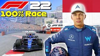 F1 22 - Full 100% Race Monaco w Albon  #MonacoGP 