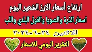 اسعار الارز الشعير اليوم اسعار الارز الابيض ومخلفات الارز واسعار الذرة والصويا اليوم