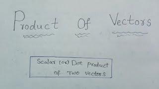 Product of Vectors chapter introduction  Formulae 
