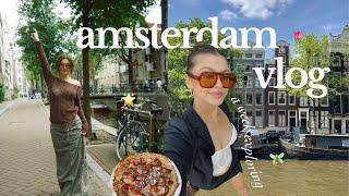 Amsterdam Vlog  vintage shopping canal boat ride museums & going out