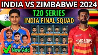 India Tour Of Zimbabwe 2024  India vs Zimbabwe T20 Series 2024 Schedule & Team India Final Squad