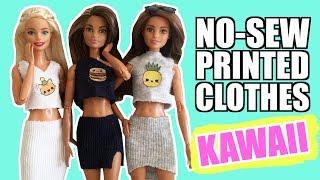 How to make clothes without sewing for Barbie. Kawaii Clothes for dolls.