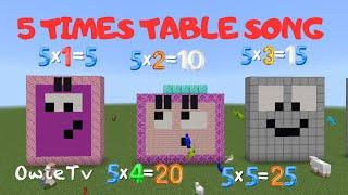 5 Times Table Song  Minecraft Numberblocks Counting Song  Multiplication  Songs for Kids