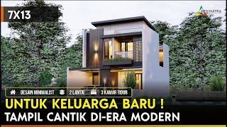 Rumah Mepet Tetangga? Coba Trik Ini  Desain Rumah Cantik Dua Lantai di Lahan 7x13