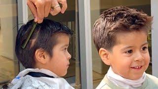 Barbero tapa cicatriz de niño con el corte de cabello #hairstyle #tutorial #haircut