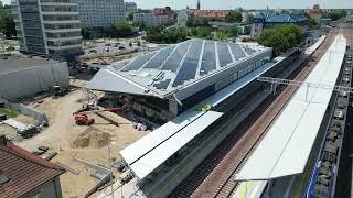 Dworzec PKP - Olsztyn Główny  Budowa 15.06.2024. 4K dji mini 3 pro