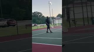 A little family fun playing tennis 