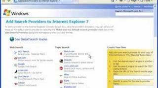 Change the default search provider in IE7