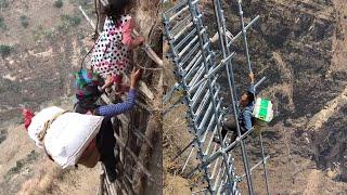 The most dangerous way to get homecliff village life  China rural life