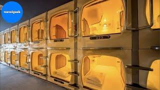 I Stayed in Japans Cheapest Capsule Hotel like a Spaceship  A-Gate Hotel