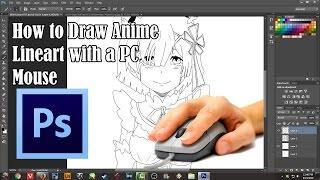 How to Draw Anime Lineart with a PC Mouse - Photoshop CS6 Brush Setup Tutorial