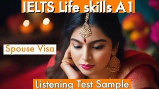 Life Skills A1 IELTS UKVI Spouse Visa Test  Full Mock Test  A1 Speaking and listening test 2024