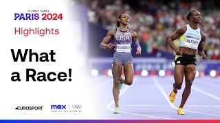 Julien Alfred beats ShaCarri Richardson   Womens 100m Semi-Final 2  #Paris2024 #Olympics