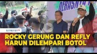 Rocky Gerung dan Refly Harun Dilempar Botol oleh Massa