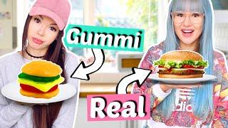 Gummy Food vs. Real Food  Challenge  ViktoriaSarina