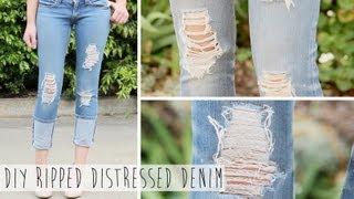 Salvage Your Jeans  DIY Ripped Distressed Denim