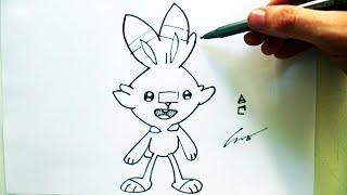 Como Desenhar um Scorbunny Pokémon - How to Draw Scorbunny - POKÉMON #813