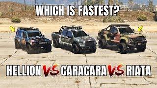 GTA 5 ONLINE - HELLION VS CARACARA 4X4 VS RIATA WHICH IS FASTEST?