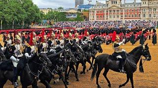 KINGS GUARDS TROOPING THE COLOUR 2024 AT HORSE GUARDS PARADE - SELECTED HIGHLIGHTS