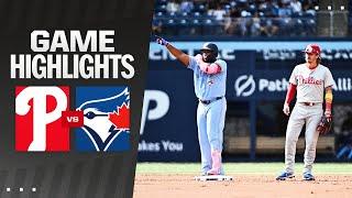 Phillies vs. Blue Jays Game Highlights 9424  MLB Highlights