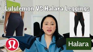 Lululemon Wunder Under Leggings &  Halara SoCinched Tummy Control Leggings Comparison