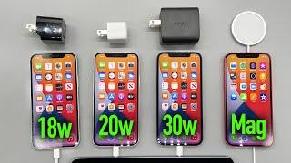 iPhone Charge Test 18w vs 20w vs 30w vs MagSafe Charger