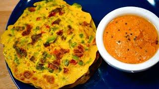 HEALTHY PROTEIN RICH VEGETABLE PANCAKE  GLUTEN FREE WITH RED CHUTNEY  Besan Chilla Recipe