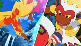 Legendary Birds Vs Fire Starters  Moltres Vs Infernape  Pokemon Battle