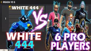 WHITE 444 VS 6 PRO PLAYERS  HACKER VS 6 PRO PLAYERS - BEST GAMEPLAY EVER