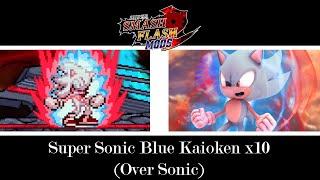 SSF2 Mods Super Sonic Blue Kaioken x10 Over Sonic