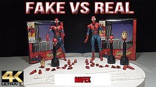 Fake Vs Real Spiderman Mafex Comic Book Version 075 Unboxing Review