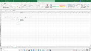 Using excel formula to find square root of a number