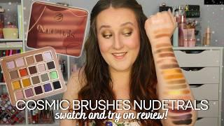 COSMIC BRUSHES NUDETRALS *NEW* EYESHADOW PALETTE SWATCH & TRY ON REVIEW Makeup Beauty Tutorial