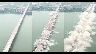 В Китае ВЗОРВАЛИ автомобильный мост ВИДЕО Ganjiang Bridge China