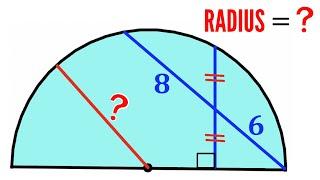 Can you find the Radius of the Semicircle?  Important Geometry skills explained  #math #maths