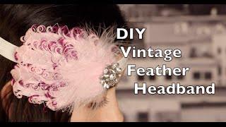 DIY Feather Headband  Vintage Headband with Russian Netting Tutorial