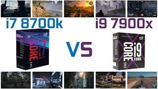 I7 8700k VS I9 7900x  GTX 1080  12 GAMES  1080P1440p4k