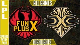 FPX vs SS Highlights ALL GAMES  LPL Spring 2018 S8 W1D4  Funplus Phoenix vs Snake Esports