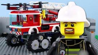 LEGO Experimental Fire Truck Build STOP MOTION LEGO Fireman Truck & Cars  Billy Bricks Compilations