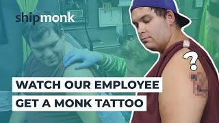 Watch Our Employee Get a Monk Tattoo