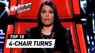 Jaw-Dropping 4-CHAIR TURN Blind Auditions on The Voice