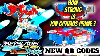 ION OPTIMUS PRIME + NEW QR CODES  How Strong is Transformers Beyblade ? Premium Beyblade Burst App