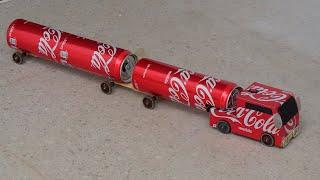Make a longest truck with Coca-cola cans at Home - DIY