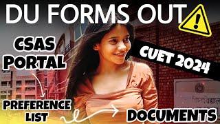 Delhi University Admission Process 2024 Demo Preference List   DU CSAS Portal LIVE  CUET 2024