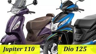 TVS Jupiter 110 vs Honda Dio 125  Difference Between vs Honda Dio 125 & TVS Jupiter 110 @RajuSNair