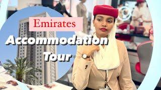 EMIRATES ACCOMMODATION TOUR Suitcase Unboxing #cabincrew #emirates #dubai #aviation #ethiopia #fyp