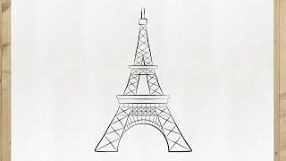 Como dibujar a Torre Eiffel paso a paso FACIL y rapido