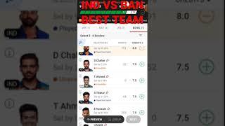 IND vs BAN Dream 11 Team Prediction India vs Bangladesh Dream 11 Team 3rd ODI